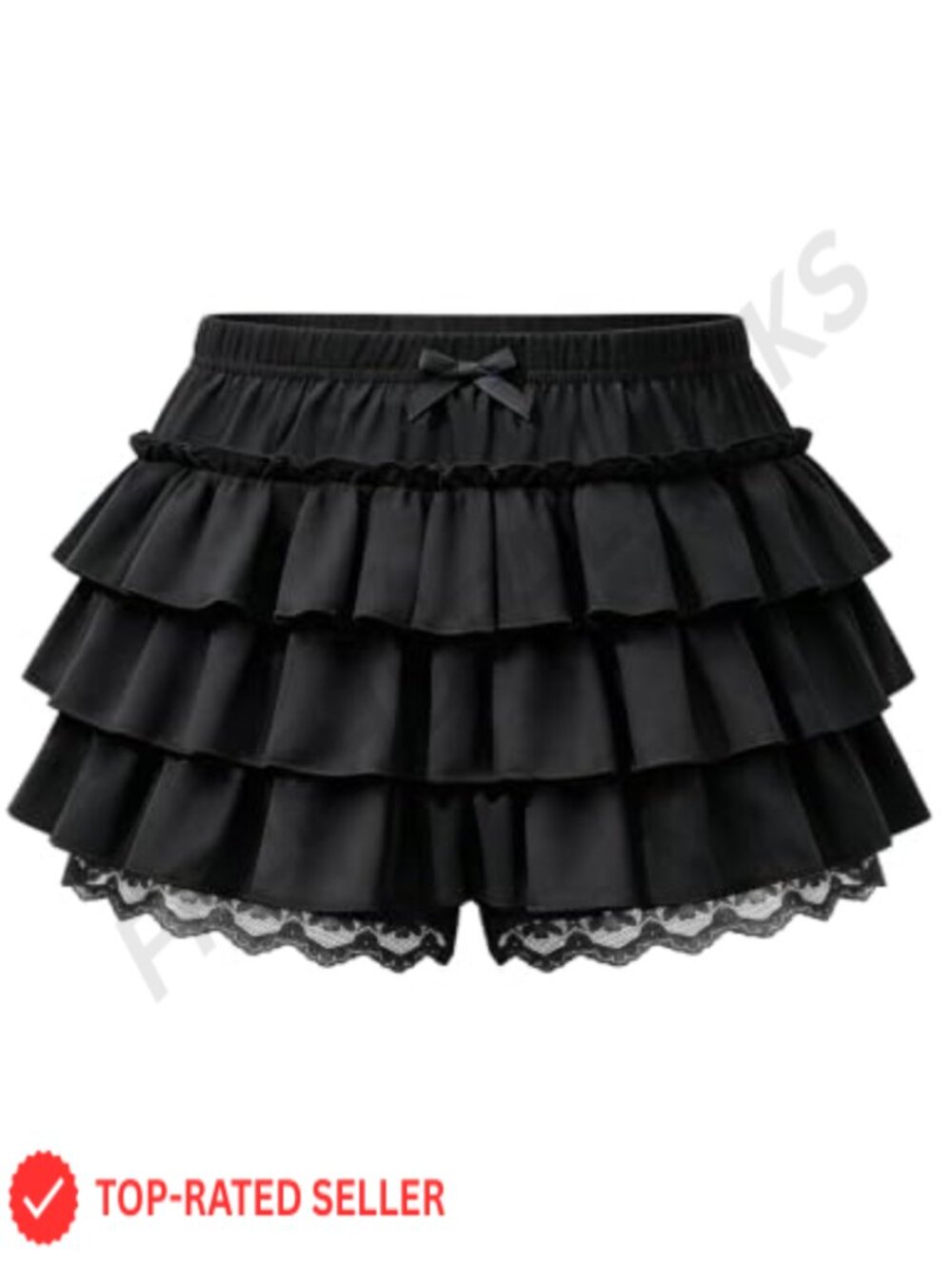 Ruffle Lace Bloomer Shorts Y2K Layered Elastic Waist Micro Boyshorts